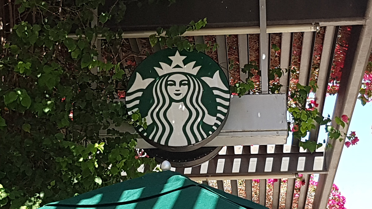 A busy Starbucks coffee is located on the downtown campus of Arizona State University