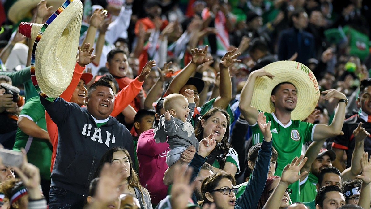 Soccer fans celerate team Mexico during a game