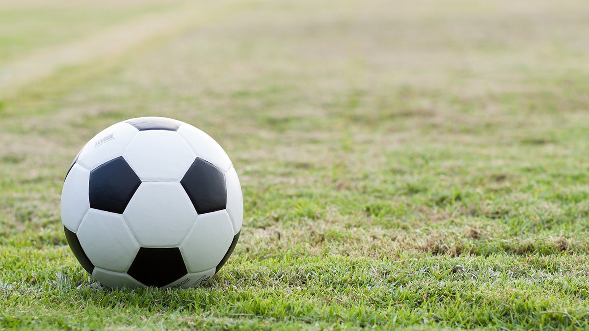 soccer ball on pitch