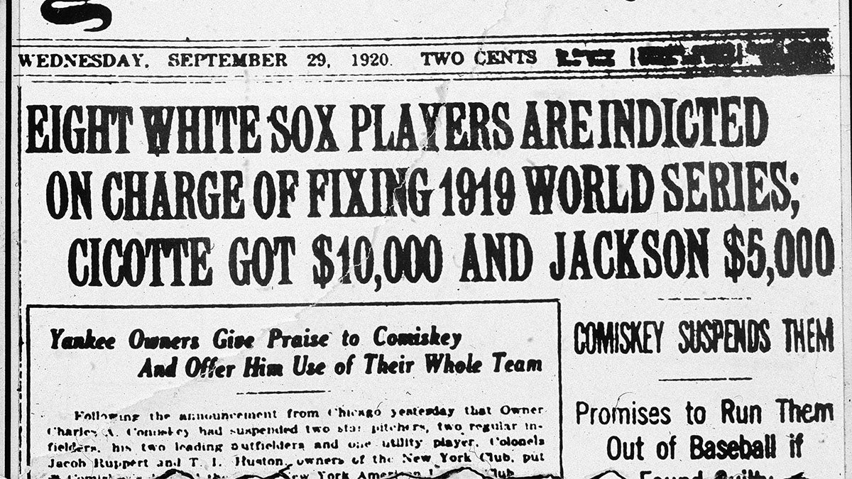 Black Sox newspaper headline