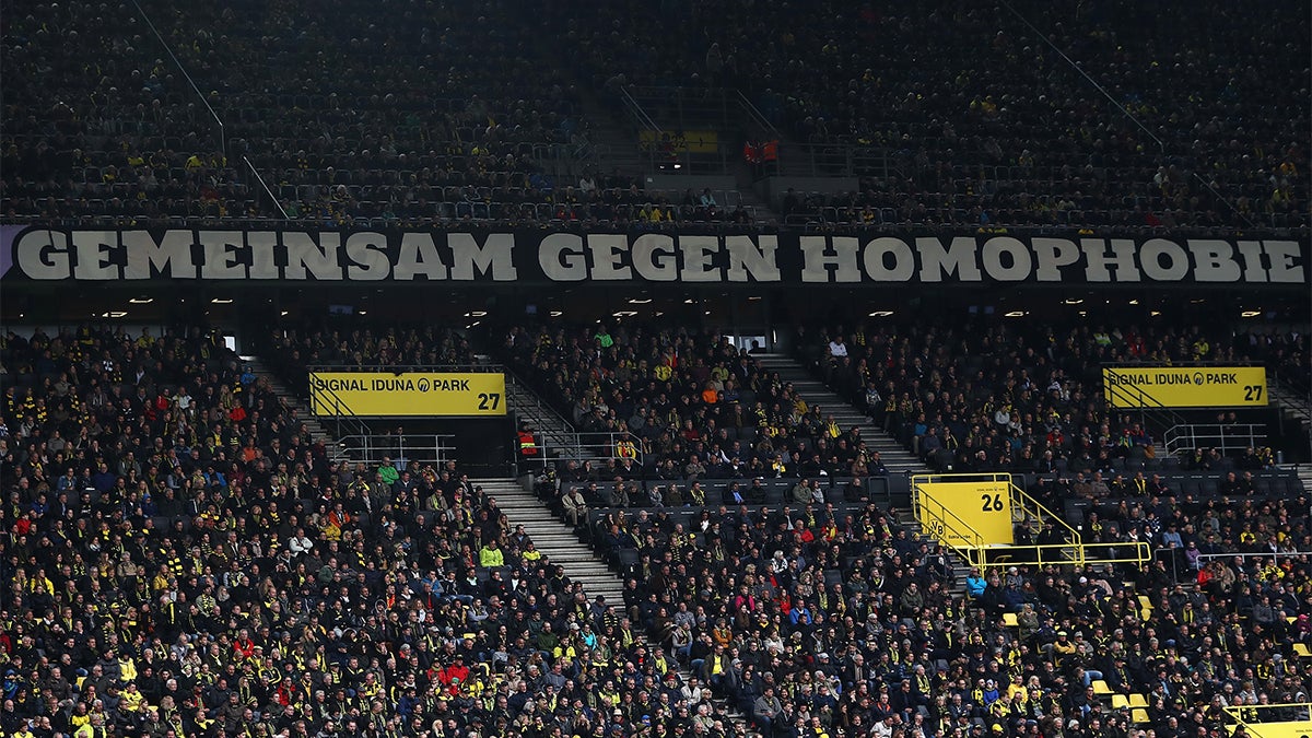 Pic: Bayern Munich fans hold up banner supporting homosexuality in football