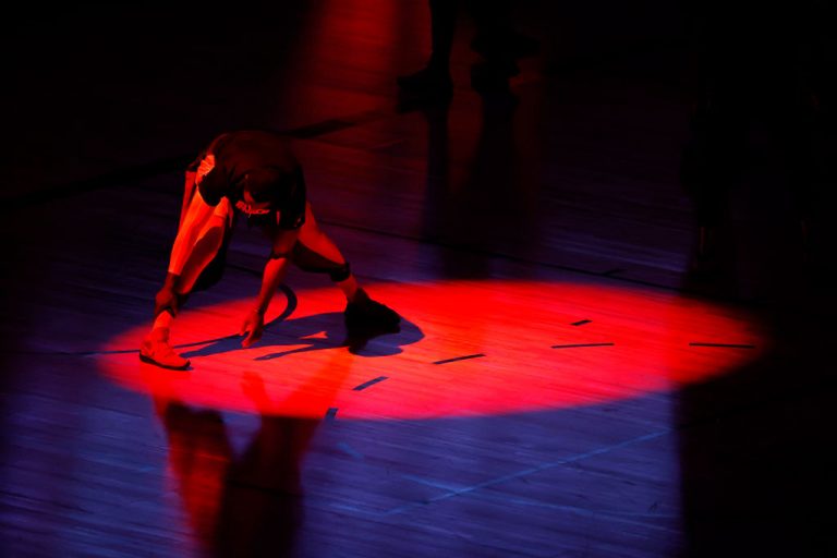 LAKE BUENA VISTA, FLORIDA - AUGUST 01: Patrick Patterson #54 of the LA Clippers stretches before a game against the New Orleans Pelicans at HP Field House at ESPN Wide World Of Sports Complex on August 01, 2020 in Lake Buena Vista, Florida. (Photo by Kevin C. Cox/Getty Images)
